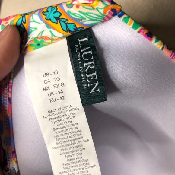 NWT LAUREN Ralph Lauren Women's Two Piece Bikini Set Paisley Print Size 8 12 - Picture 7 of 7